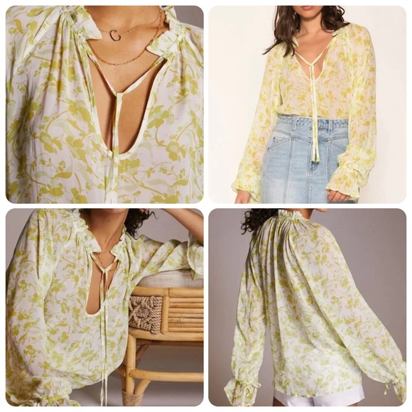 Anthropologie Aureta Sheer Printed Blouse - Picture 5 of 5